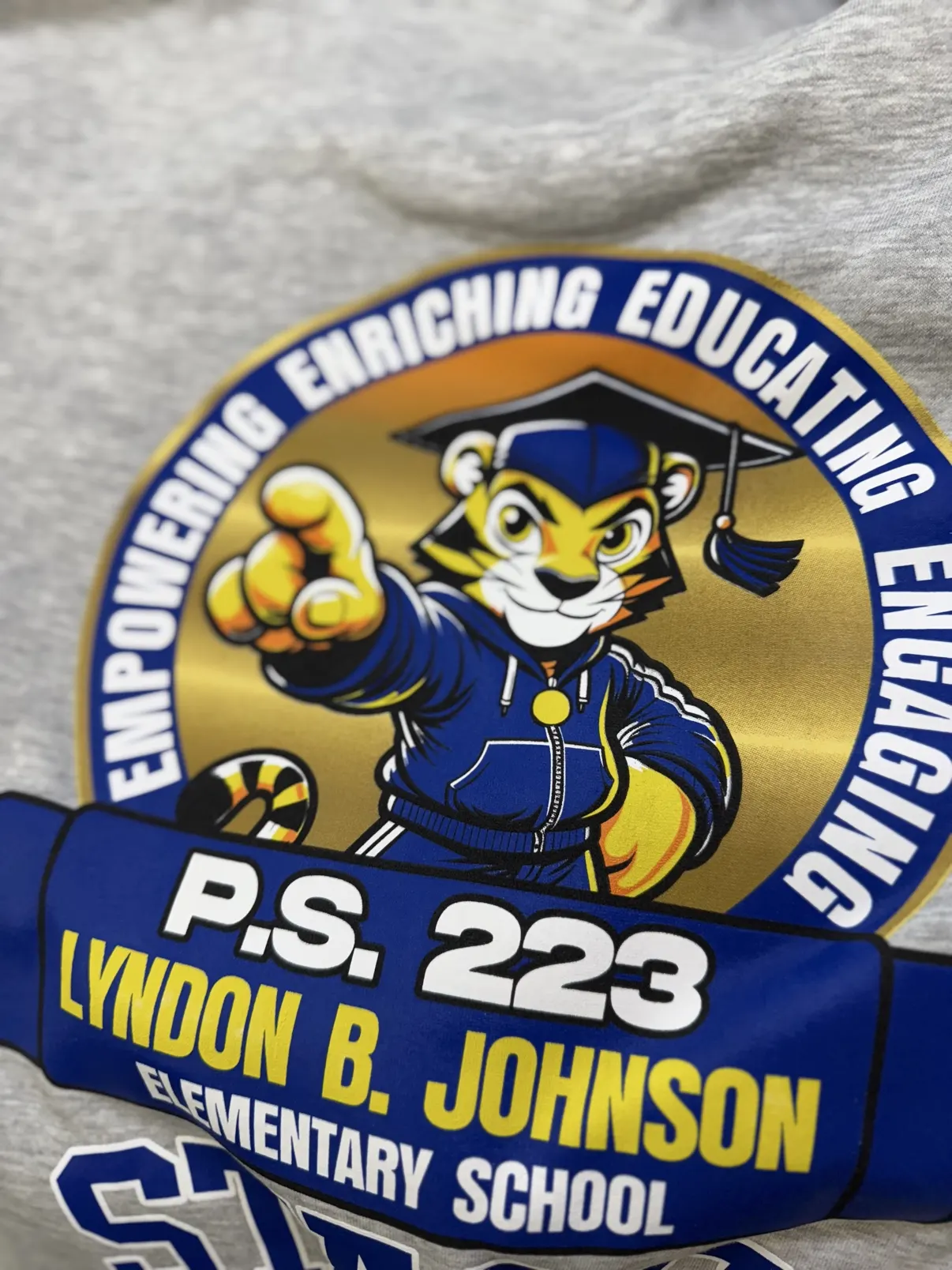 P.S. 223 school tee printed for an NYC public school