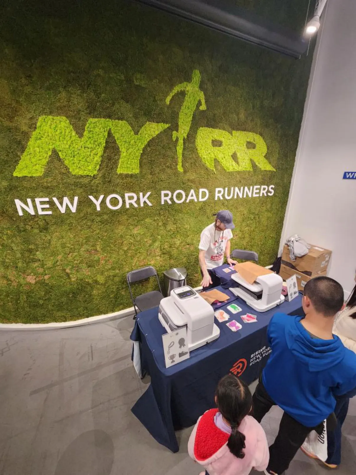 Heat press activation running at an NYRR event
